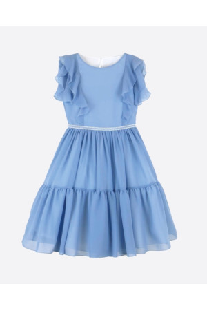 Vestido junior  en gasa azul