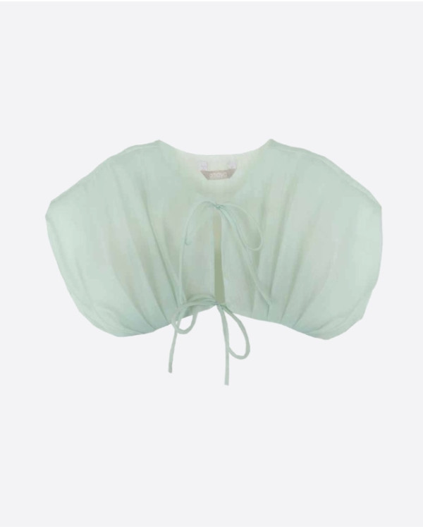 Capita en organza verde agua