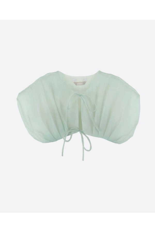 Capita en organza verde agua
