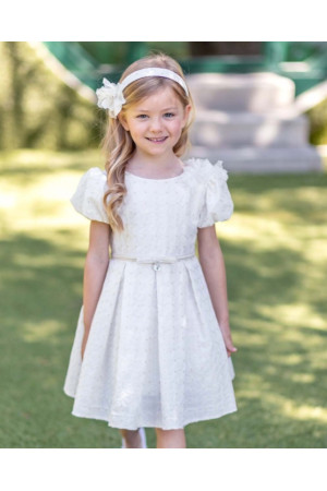 Vestido infantil en jacquard de algodón