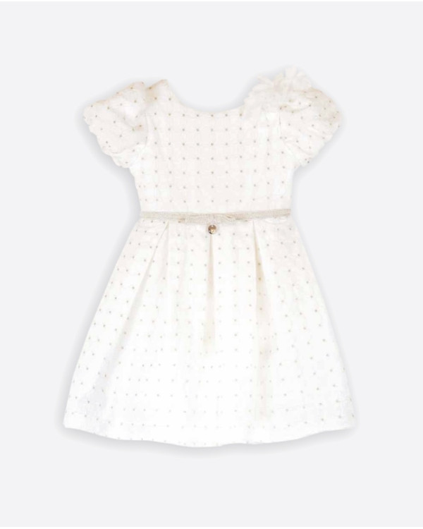 Vestido infantil en jacquard de algodón