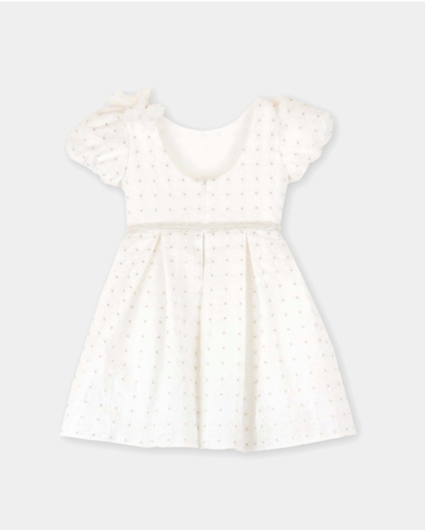 Vestido infantil en jacquard de algodón