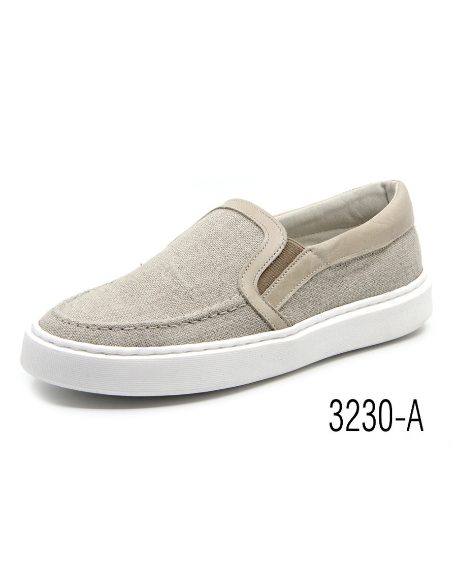 Mocasín piel acabado lino
