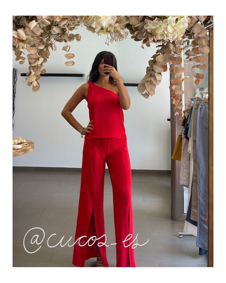 Conjunto Top y pantalón rojo