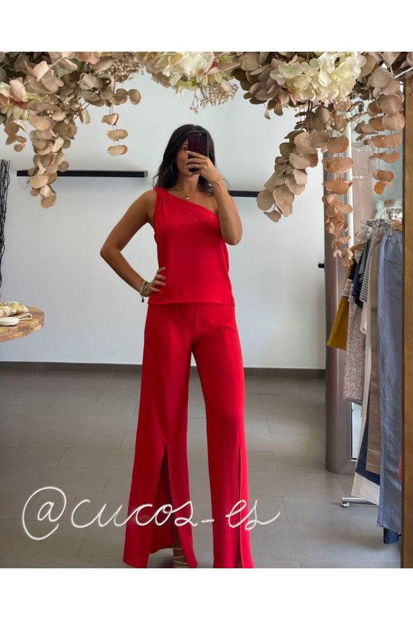 Conjunto Top y pantalón rojo