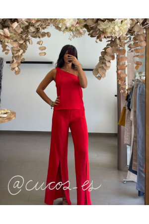 Conjunto Top y pantalón rojo