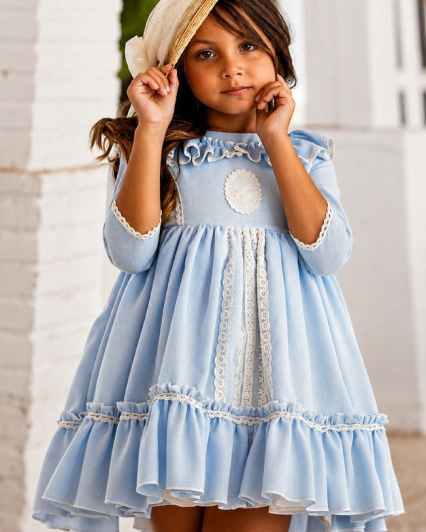 Vestido ceremonia celeste...
