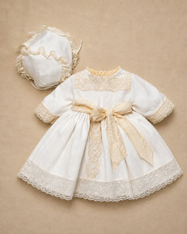 Vestido crudo puntilla y...