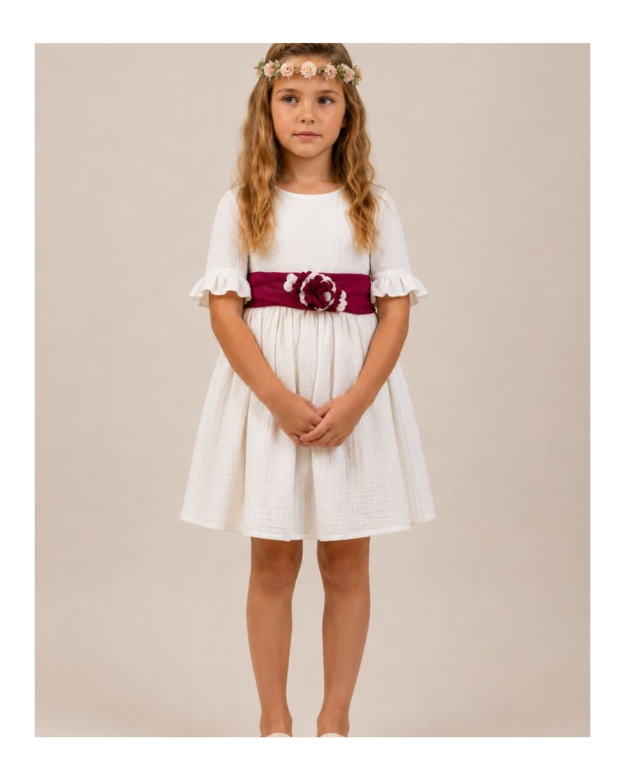 Vestido bambula fijin burdeos