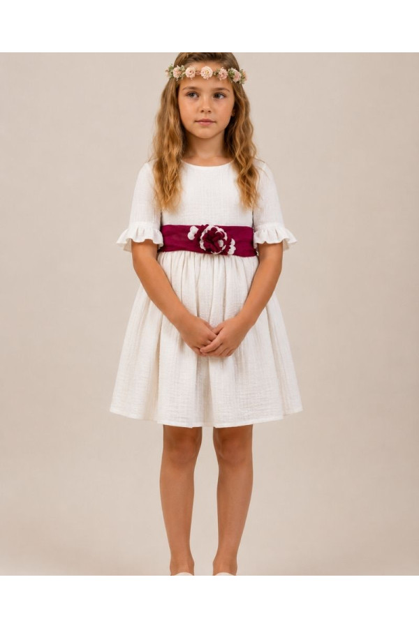 Vestido bambula fijin burdeos