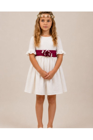 Vestido bambula fijin burdeos