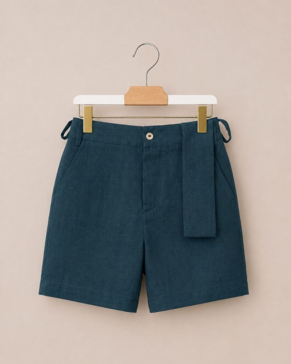 Pantalón corto lino verde...