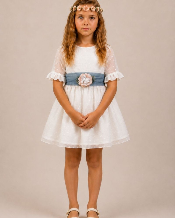 Vestido plumeti de seda...