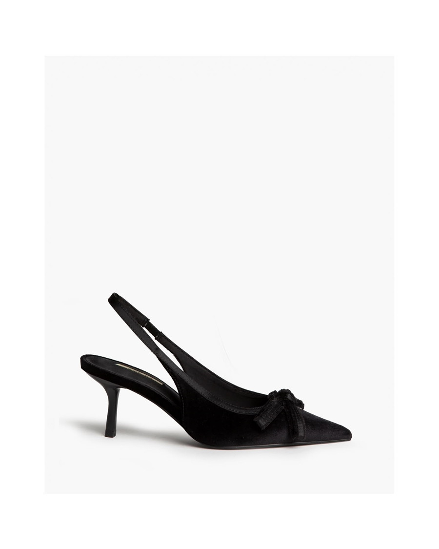 Zapato salón tacón fino negro