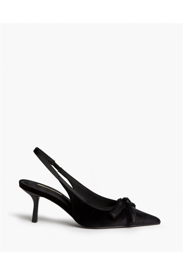 Zapato salón tacón fino negro