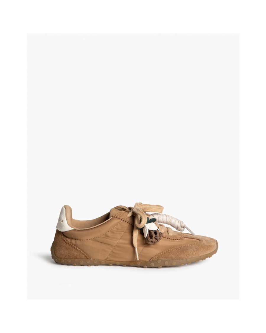 Zapatilla casual cordones camel