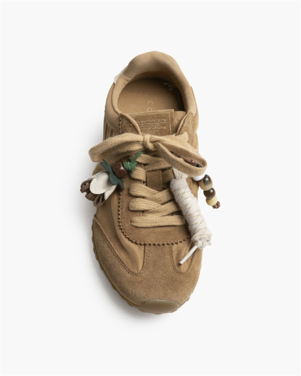 Zapatilla casual cordones camel