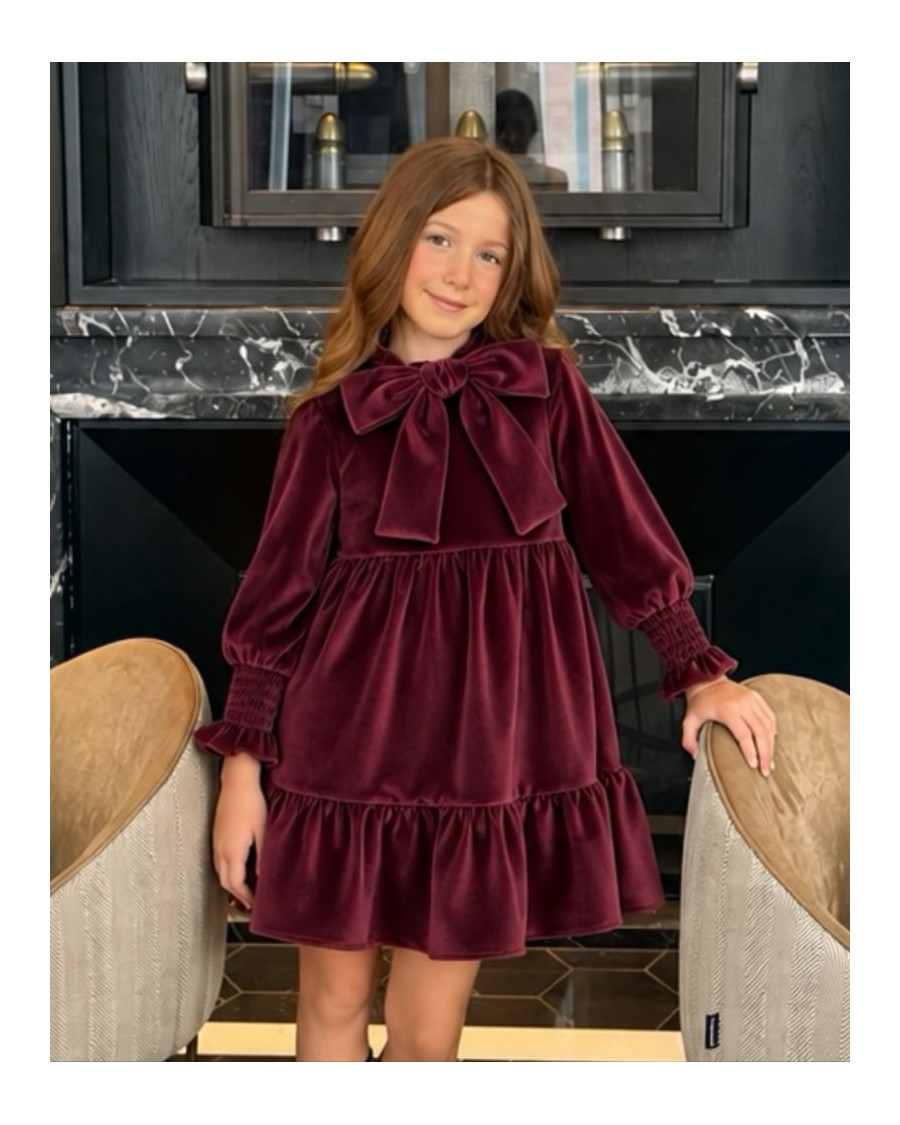 Vestido terciopelo burdeos