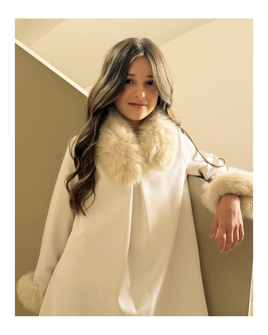 Vestido crudo puños pelo