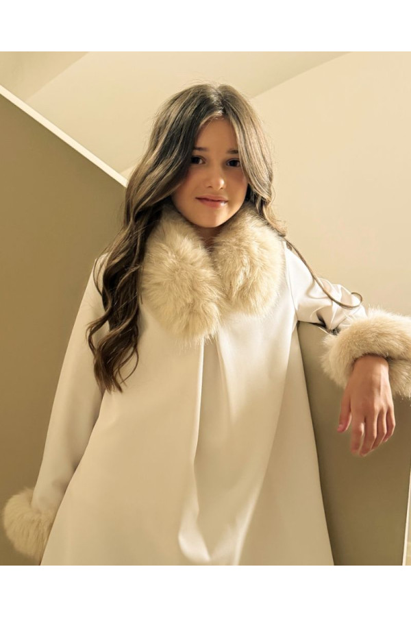 Vestido crudo puños pelo
