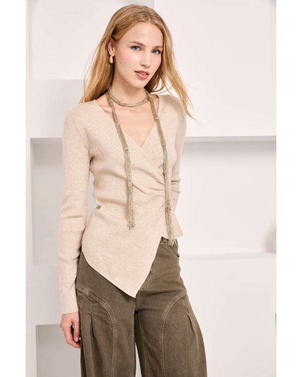 Top estilo bailarina camel
