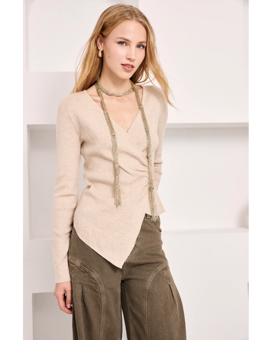 Top estilo bailarina camel