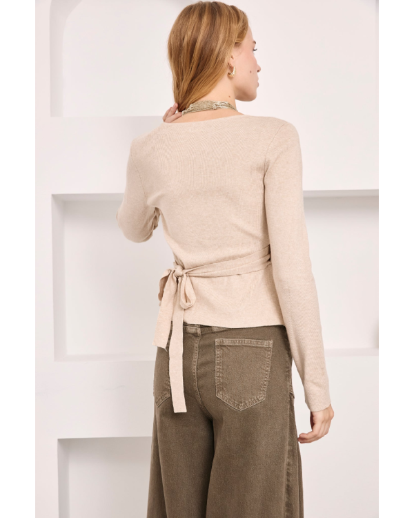 Top estilo bailarina camel