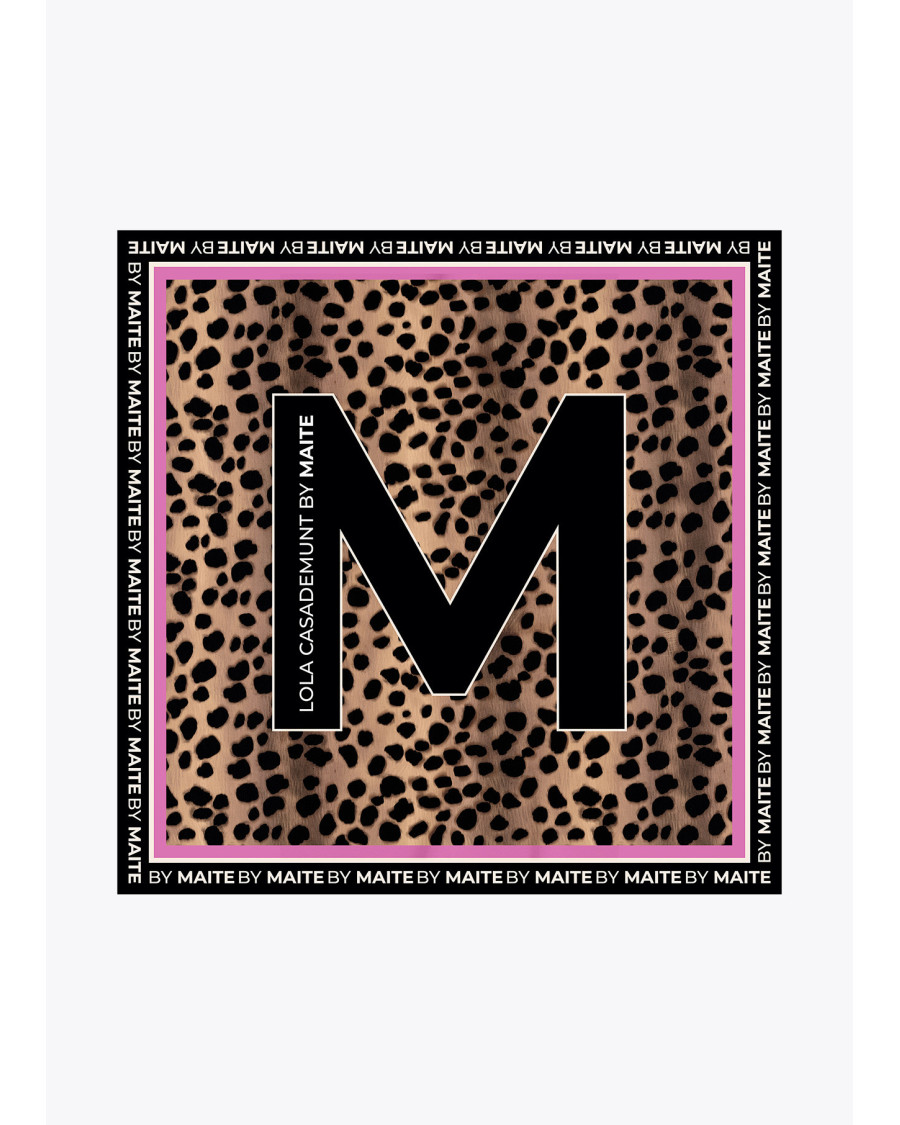Pañuelo M animal print negro rosa