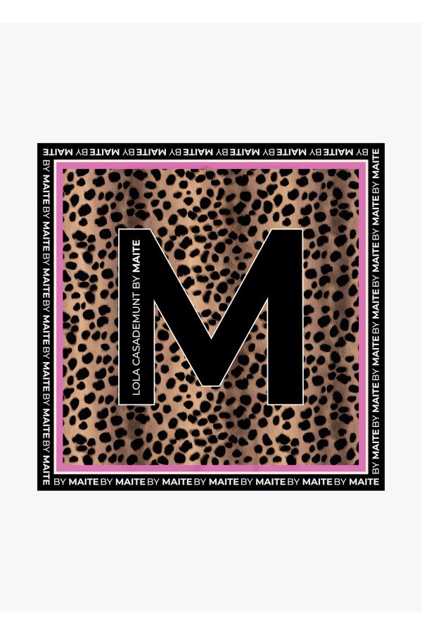 Pañuelo M animal print negro rosa