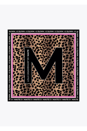 Pañuelo M animal print negro rosa