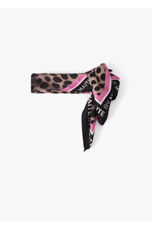 Pañuelo M animal print negro rosa