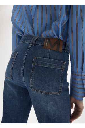 Jeans fit recto largo con snap personalizado el bolsillos