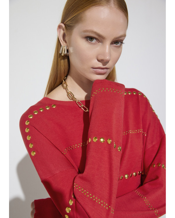Jersey rayas tachas rojo