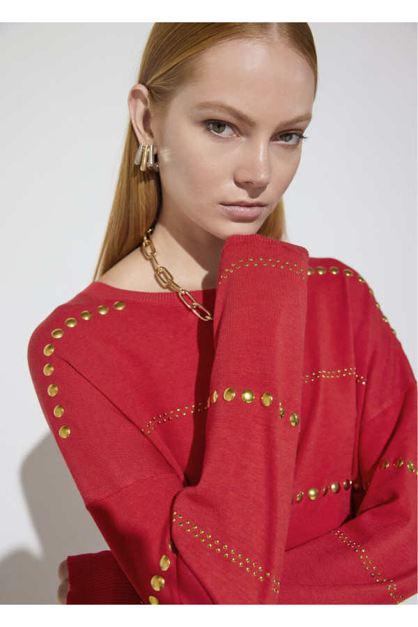 Jersey rayas tachas rojo