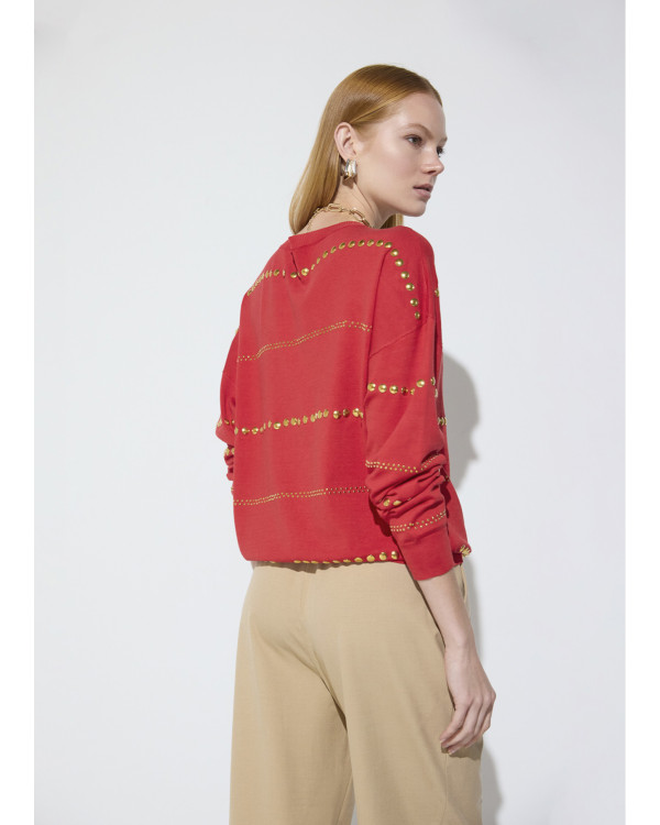 Jersey rayas tachas rojo