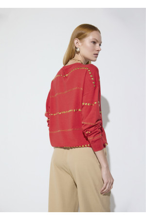Jersey rayas tachas rojo