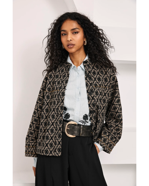 Chaqueta jacquard geométrico
