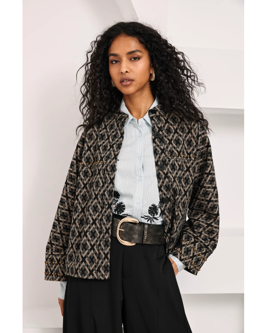 Chaqueta jacquard geométrico