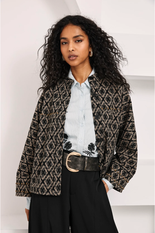 Chaqueta jacquard geométrico
