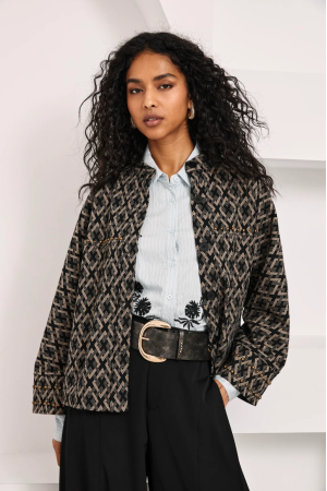 Chaqueta jacquard geométrico