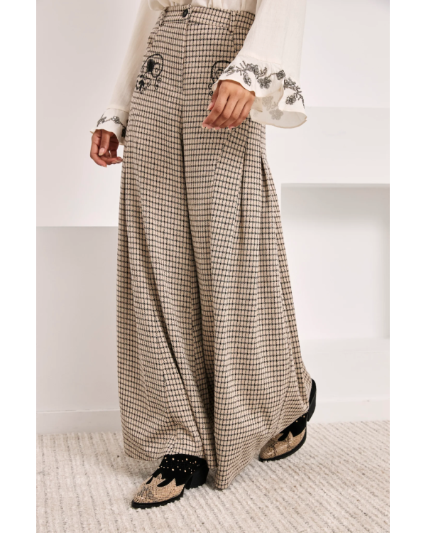 Pantalón palazzo jacquard...