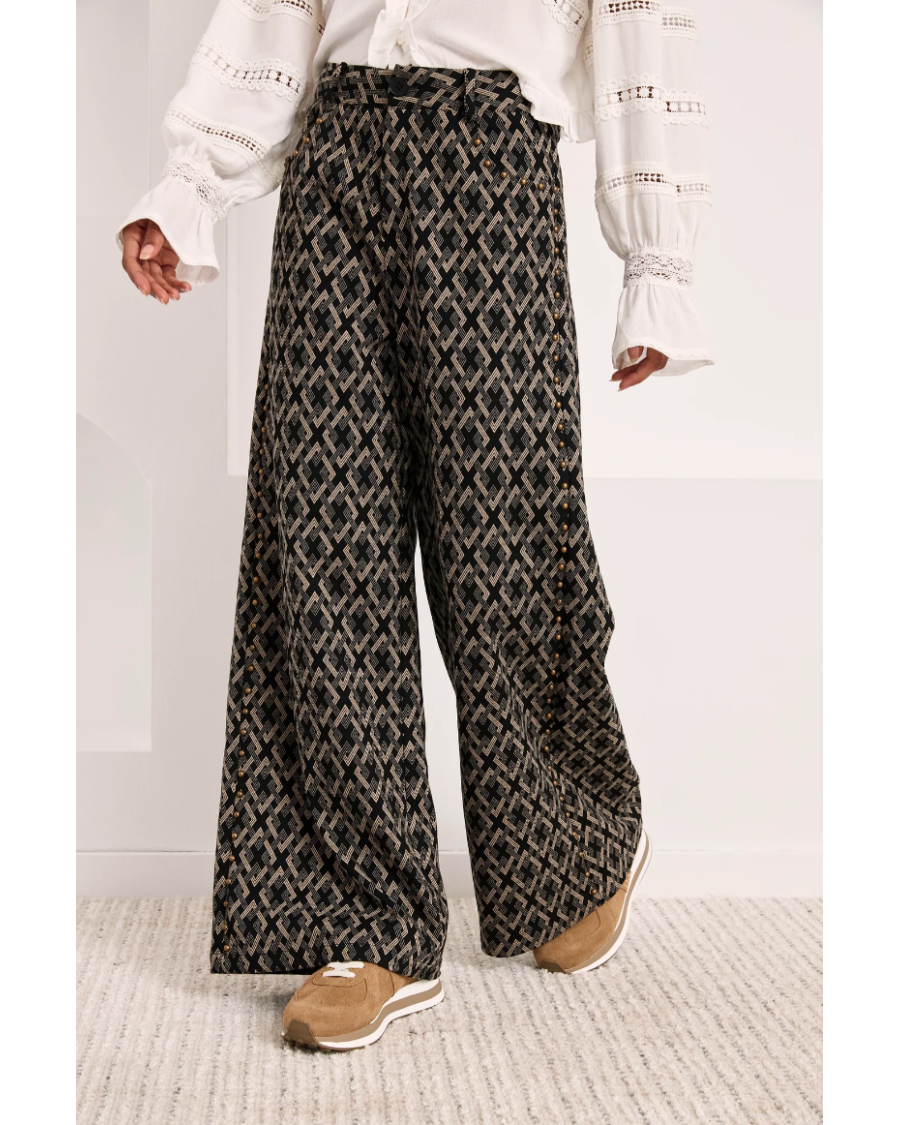 Pantalón jacquard geométrico