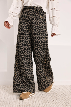 Pantalón jacquard geométrico