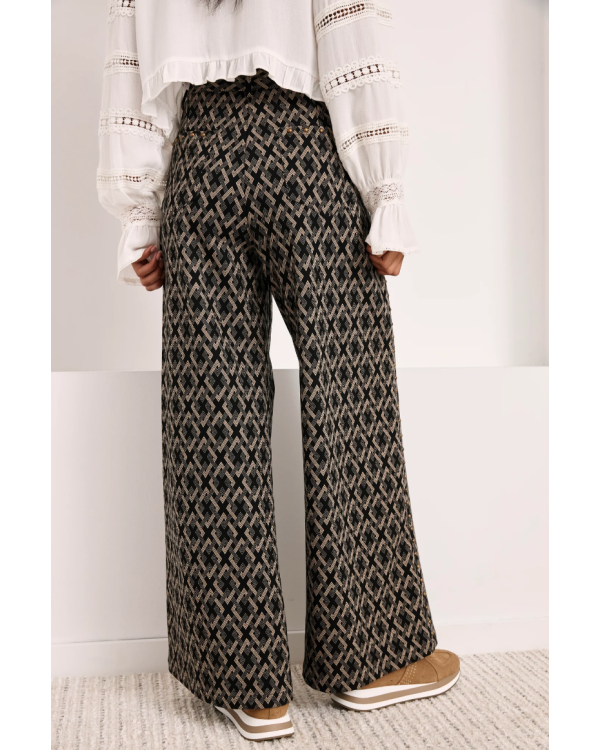 Pantalón jacquard geométrico