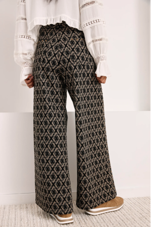 Pantalón jacquard geométrico