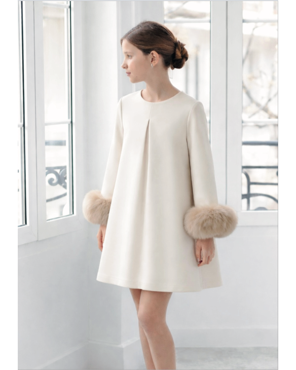 Vestido crudo puños pelo