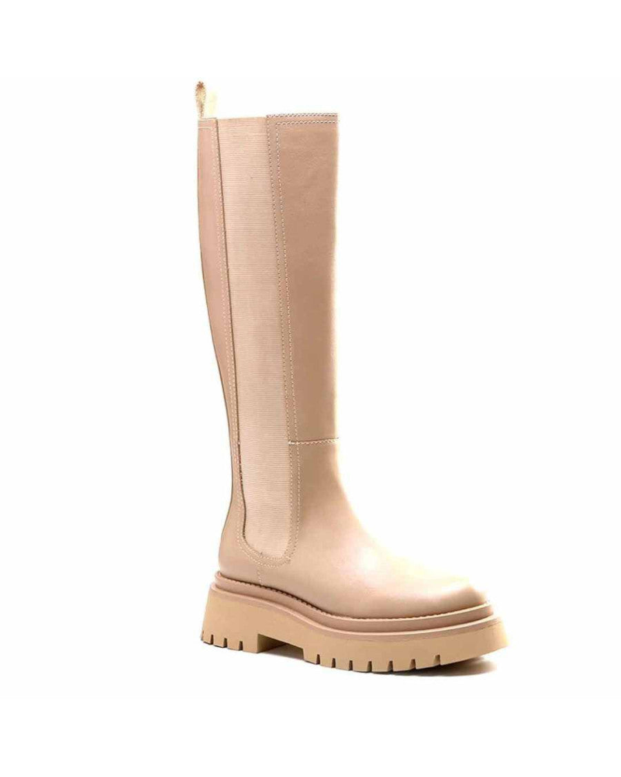 Botas altas chelsea beige