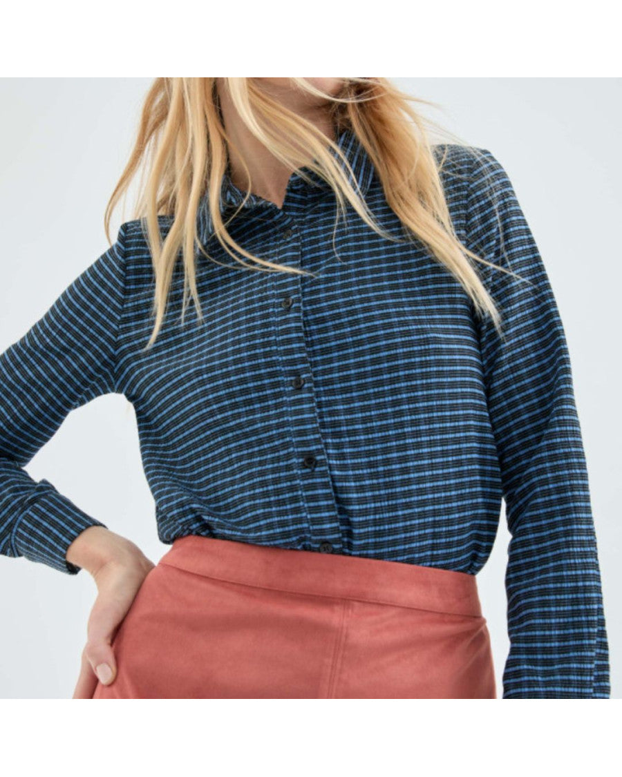 Camisa entallada cuadros azules