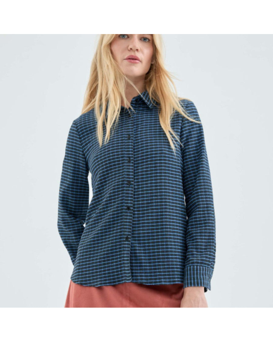 Camisa entallada cuadros azules