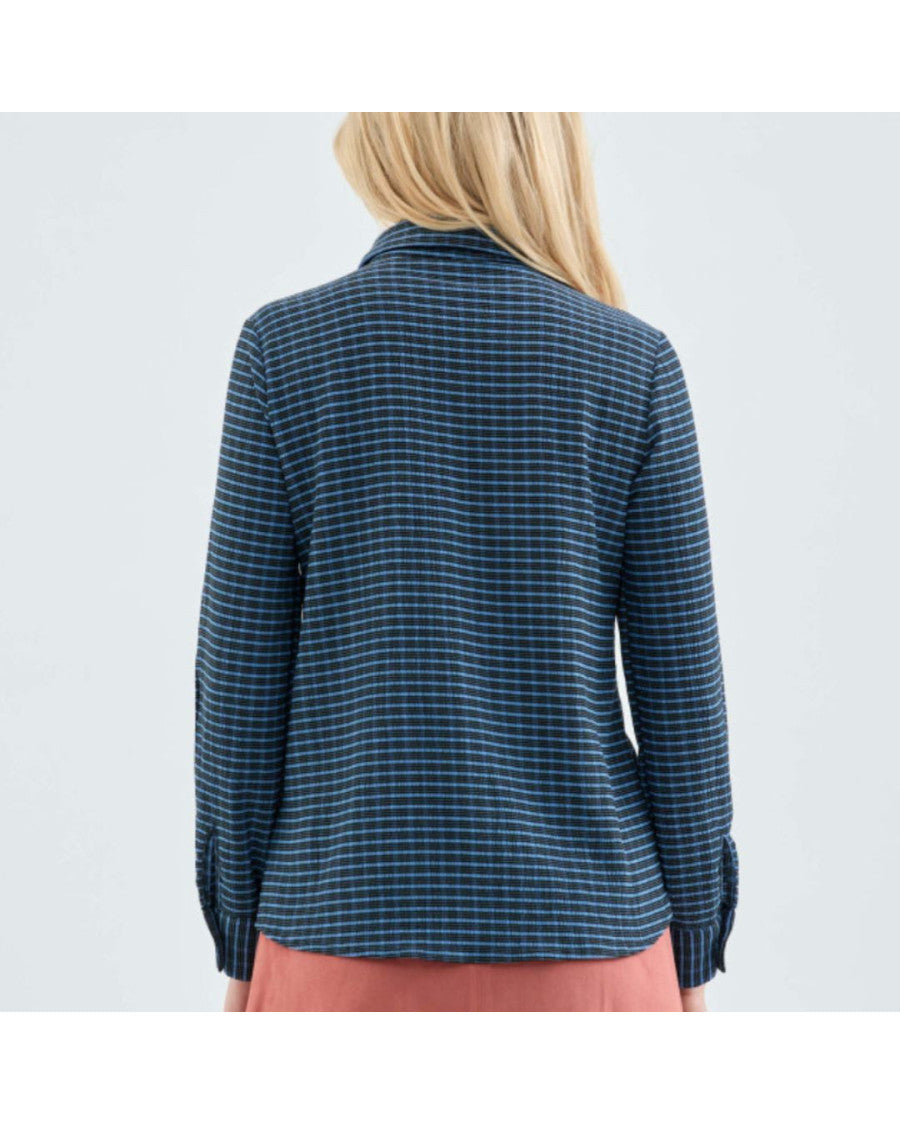 Camisa entallada cuadros azules